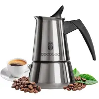 Cecotec Italienische Kaffeemaschine Piccolina 900. 450 ml, 10 Tassen Kaffee, Edelstahl, Für alle Oberflächen geeignet, Premium-Filter