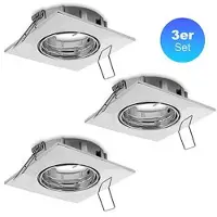 Heitronic Einbaustrahler GU5.3, 3er Set max. 35 Watt, 1,6 Meter Zuleitung und AMP-Stecker