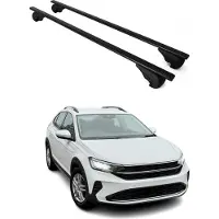 Omtec Dachträger Grundtäger für VW Taigo 2021-2025 75kg Metall Schwarz 2 tlg