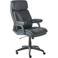 Beliani Chefsessel Schwarz Kunstleder Gepolstert Höhenverstellung Drehbar Neigungsfunktion Ergonomische Form Bürostuhl Bürosessel