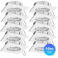 Heitronic Einbaustrahler GU5.3, 10er Set max. 7W LED, 35 W Halogen, 12 V Aluminium in Weiß