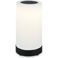 Briloner Leuchten - LED Tischlampe Akku, Dimmbar, Glas LED Tischleuchte Kabellos, Touchfunktion, 3.300K Warmweiß, Schwarz, 245x125 mm (HxD)