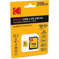 Kodak EKMSDM256GXC10HPRK, 256 GB, MicroSD, Klasse 10, UHS-I, 100 MB/s, 85 MB/s