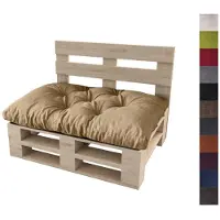 Sunnypillow Palettenkissen für Gartenmöbel - Sitzkissen 120 x 80 cm - Palettenauflage für Palettensofa - Palettenpolster, Sitzpolster für Palettenmöbel - Gesteppte Gartenkissen - Kissen Beige