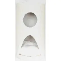 Markenlos Katzenturm Mukki Creme I mit 2 Höhlen I große Liegefläche I 75 cm höhe I Stabiler Stand I mit Sisalmatte umwickelt I Kissen herausnehmbar