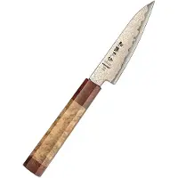 HEZHEN - Koper Damast Schälmesser 11 cm - X05C Serie - hergestellt aus 37-lagigem Kupfer-Damaststahl