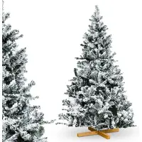 JUNG Künstlicher Weihnachtsbaum Künstlicher Spritzguss Weihnachtsbaum mit Schnee 2,40m, Tanne, Edeltanne, Nordmanntanne Premium Edel, Baum Tanne