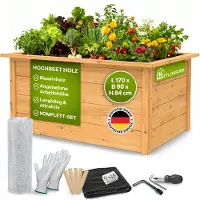 TTL Garden Holz Hochbeet Larena L 170x90x84cm Pflanzbeet Gartenbeet Erhöhtes Beet Gemüsebeet Kräuterbeet Hochbeet Groß Stabil