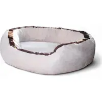 Tierlando LANA Hundebett Hundesofa M L XL Velours MEGA DICK SUPERWEICH - Größe: 100x90cm | Farbe: 05 Creme