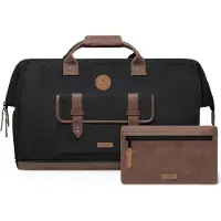 Cabaia Reisetasche mit Laptopfach Adventurer Waxed Baumwolle Duffle Bag Trogir schwarz