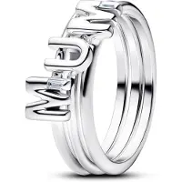 Pandora 194458C01 Damenring Silber Buchstaben Mum