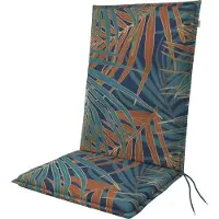 Doppler Stuhlauflage Hochlehner Midi Living 110x48x6 cm, Blumenmuster, orange blau