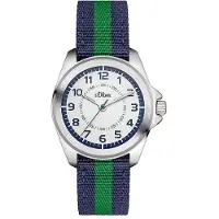 s.Oliver Kinderuhr mit gestreiftem Canvasband SO-3132-LQ