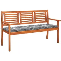 vidaXL 3-Sitzer-Gartenbank mit Auflage 150 cm Massivholz Eukalyptus