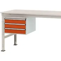 Manuflex ZB4617.2001 Gehäuse-Unterbau Mobil Nutzhöhe 300 mm mit 3 Schubfächer.
