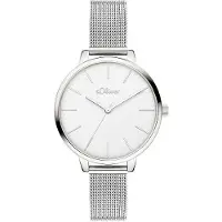 s.Oliver Damenuhr zeitlos mit Meshband SO-4565-MQ