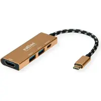 Roline GOLD USB-C Dockingstation, HDMI 4K, 2x USB 3.2 Gen 1, 1x PD