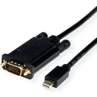 Roline Kabel Mini DisplayPort-VGA, Mini DP ST - VGA ST, schwarz, 3 m