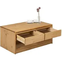 vidaXL Couchtisch SAUDA Eiche-Optik 99x55x45 cm Massivholz Kiefer