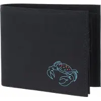 OXMOX Geldbörse New Cryptan RFID Protect Querscheinbörse Crab Print Cyan Black schwarz