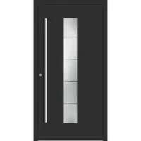 Haustuerenland.de AKTION Aluminium Haustür nach Maß "MAJA" 90 mm RC2 Anthrazit Eisenglimmer DB 703 beidseitig innen öffnend DIN links