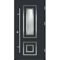 Haustuerenland.de Aluminium Haustür "YVONNE" 82 mm RC2 Anthrazit RAL 7016 beidseitig außen öffnend DIN rechts