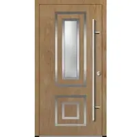 Haustuerenland.de Aluminium Haustür "YVONNE" 82 mm RC2 Turner Oak holzähnlich beidseitig innen öffnend DIN rechts