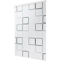 KS Handel 24 Halb-Kassetten Duschrollo 120x240 cm Modell Quadro hellgrau schwarz Duschvorhang