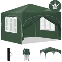 EUGAD Pop-Up Faltpavillon wasserfest Winterfest, Pavillon 3x3 m faltbar, für Camping Strand Garten, Grün