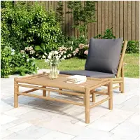 Markenlos Gartentisch 100 x 55 x 33 cm aus Bambus für den Außenbereich