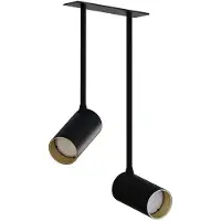 Licht-Erlebnisse Strahler Aluminium Metall GU10 verstellbar in Schwarz Gold 2-flammig länglich Modern