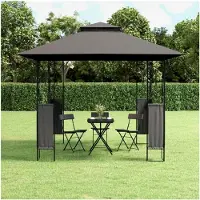 Markenlos Pavillon 3x3m Wasserdicht Stabil Winterfest Gartenpavillon Metall mit Doppeldach