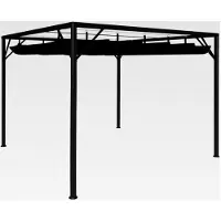 Markenlos Gartenpavillon mit ausziehbarem Dach 3x3 m in Anthrazit