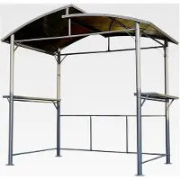 Markenlos Grillpavillon für den Garten, Überdachung für die Terrasse, Grillhaus aus Aluminium und Eisen, 245 x 150 x 233 cm