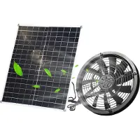 Andoer Solarbetriebener Ventilator für Camping im Freien, 20 W Solarpanel-Ventilator-Set, 3000 U/min – IP65 wasserdicht, vielseitig