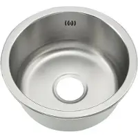 StarTech.com Küchenspüle Edelstahl 201 - Runde Unterbau-Spüle - 41 cm Durchmesser - Einzelbecken - Gebürstete Oberfläche - Ohne Armatur - Silber