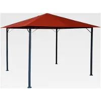 Markenlos Metall Gartenpavillon 3x3m Antik Partyzelt Terra/Rotorange RAL 2001