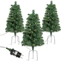 Salcar 3er Set LED Weihnachtsbaum Künstlich mit Beleuchtung Klein Tannenbaum mit Erdspiess