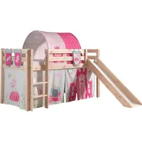 Vipack Spielbett Pino mit Rutsche und Textilset Kiefer Natur