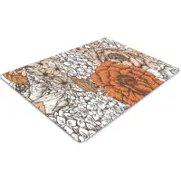 Decormat Stuhlunterlage Bürostuhlunterlage 120 cm x 90 cm Bodenmatte Bürostuhlunterlage - Orange Rosen