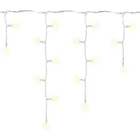 Nipach LED Eisregen-Lichterkette 400er warmweiß Trafo Timer Kabel transparent BA11447