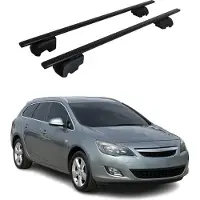 Omtec Dachträger Grundtäger für Opel Astra J Kombi 2010-2015 75kg Metall Schwarz 2 tlg