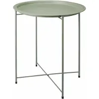 HowHomely | Seitentisch - Sofatisch - grün - 47 x 50 cm - Couchtisch - aus Metall - Dekorativ