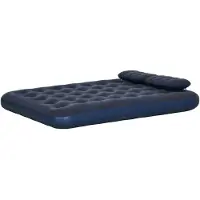 Welikera Luftmatratze für 2 Personen, mit Handpumpe, weich & robust, 203x152x22cm, Blau