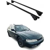 Omtec Dachträger Gepäckträger für Honda Accord Aerodeck 1994-1997 Metall Schwarz 2x