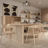 Forte JYTANA Esstisch 180, moderner Esszimmertisch, ausziehbar, Holzwerkstoff, Riva Eiche Holzdekor, 180 cm breit x 76,9 cm hoch x 90 cm tief