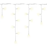Nipach LED Eisregen-Lichterkette 600er warmweiß Trafo Timer Kabel transparent BA11449