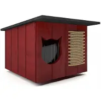 Sonstiges Katzenhaus Katzenhütte Outdoor Katzenhöhle Katze Hund Winterhaus Isoliertes Verdeck Kratzbaum 32x56cm; Mahagoni Farbe