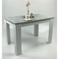Möbel SD Esstisch in Beton Optik Weiß 110 x 70 Modern Jung