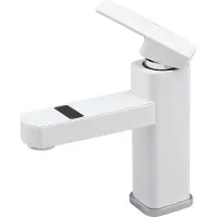 StarTech.com Waschbeckenarmatur - Standmontage - LED-Temperaturanzeige 0–99 °C - Edelstahl - Keramikkartusche - G1/2-Anschluss - Einhebel - Weiß
